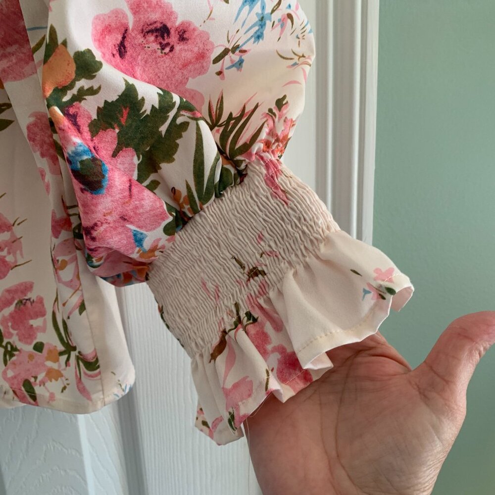 Chic Soul Long Sleeve 3X floral print blouse - Picture 9 of 13